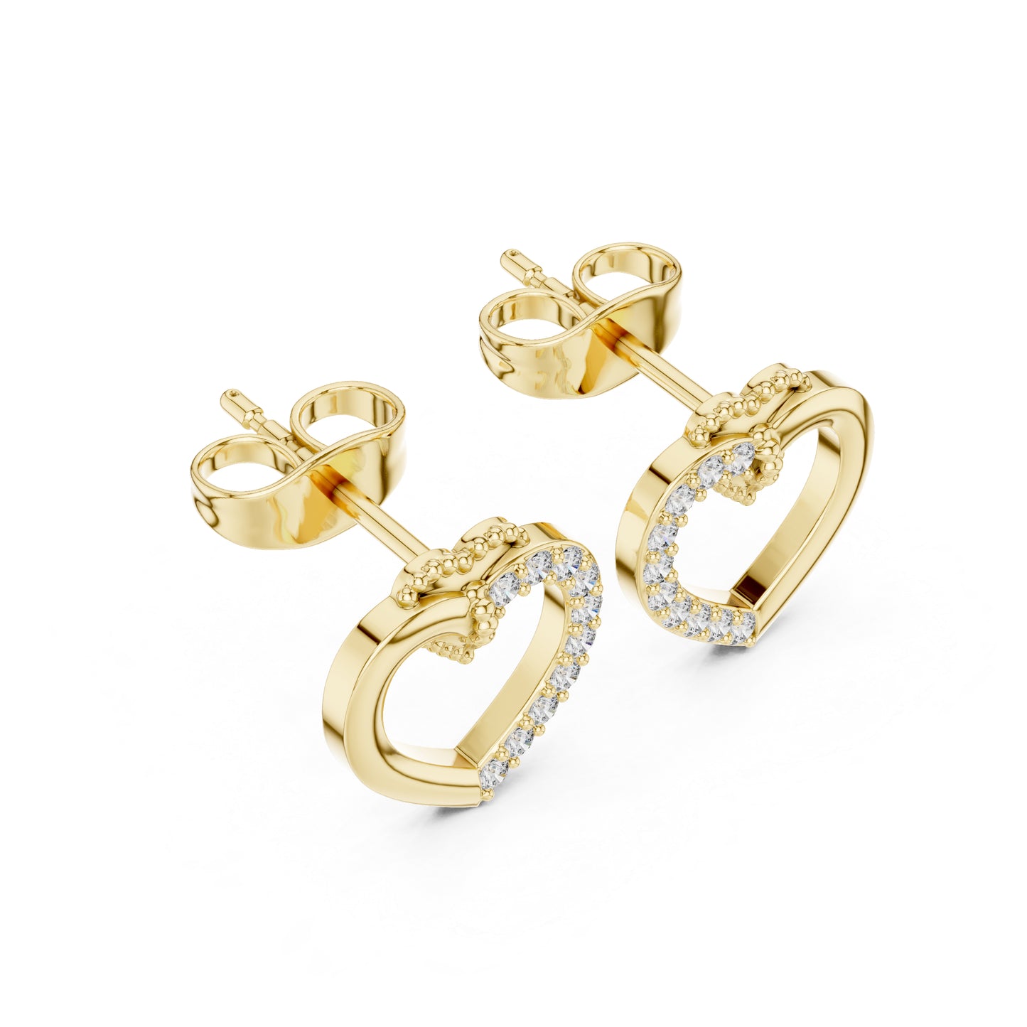 18K Rose Gold Round Lab-Grown Diamond Everyday Wear Earrings for Women | Pure Carat