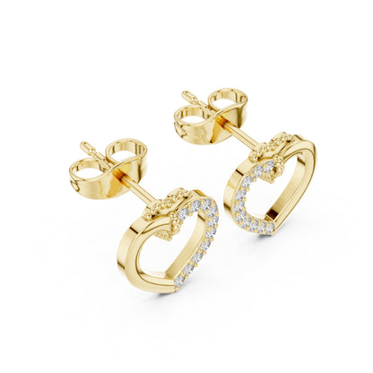 18K Rose Gold Round Lab-Grown Diamond Everyday Wear Earrings for Women | Pure Carat