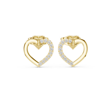 18K Rose Gold Round Lab-Grown Diamond Everyday Wear Earrings for Women | Pure Carat