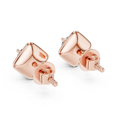 Round Lab-Grown Diamond Stud Earrings in 18K White Gold | PureCarat