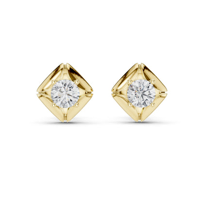 Round Lab-Grown Diamond Stud Earrings in 18K White Gold | PureCarat