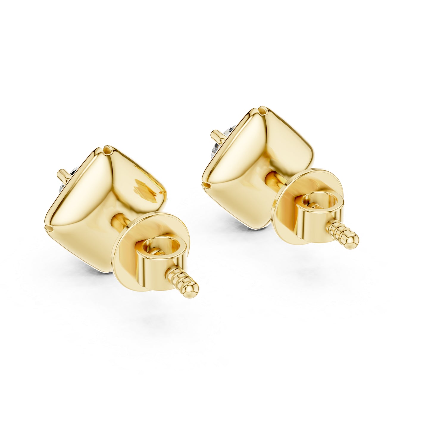 Round Lab-Grown Diamond Stud Earrings in 18K White Gold | PureCarat