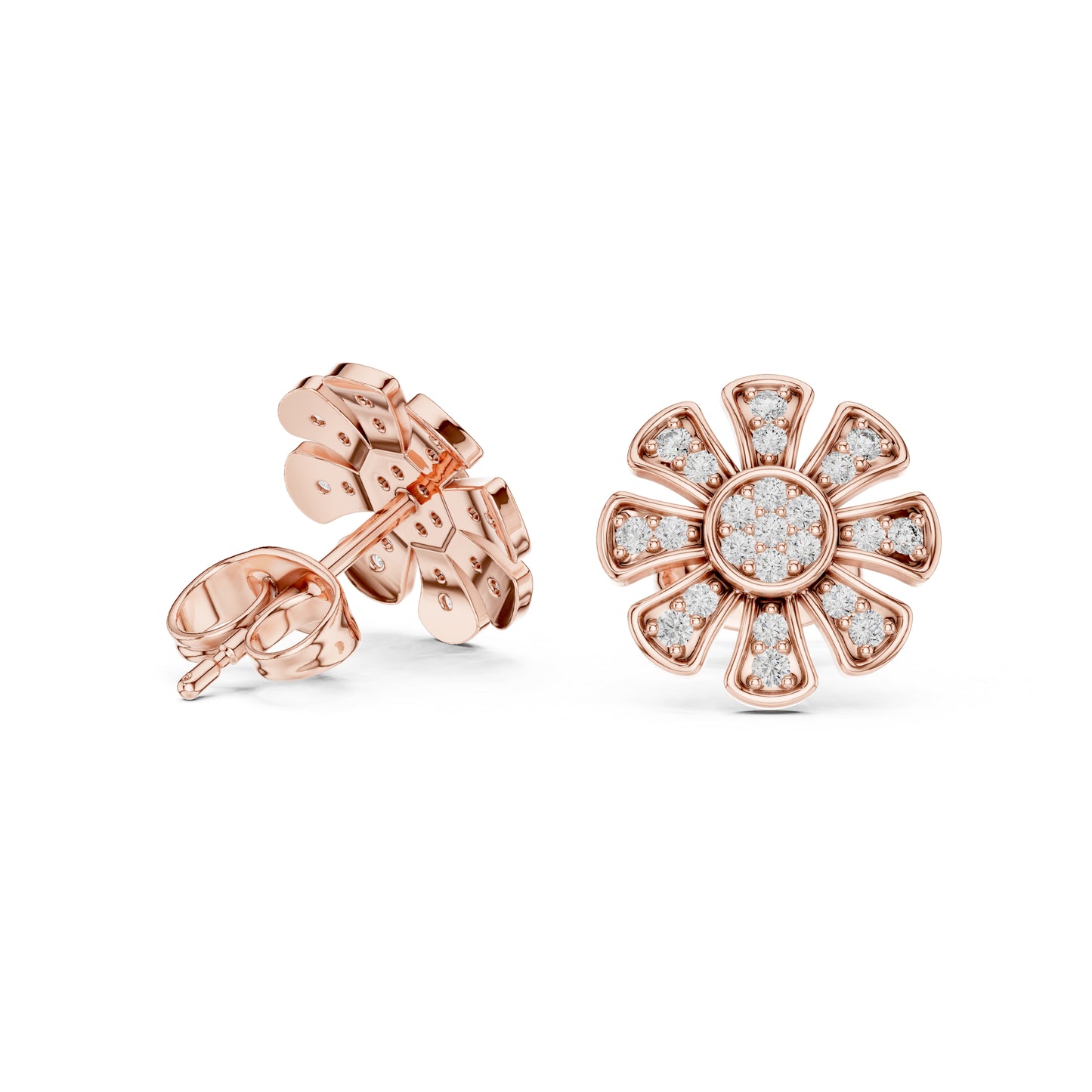 18K Yellow Gold Round Lab-Grown Diamond Everyday Wear Earrings for Women | Pure Carat