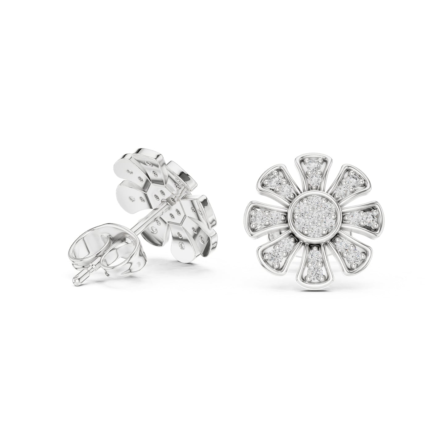 18K Yellow Gold Round Lab-Grown Diamond Everyday Wear Earrings for Women | Pure Carat