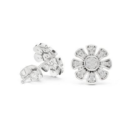 18K Yellow Gold Round Lab-Grown Diamond Everyday Wear Earrings for Women | Pure Carat