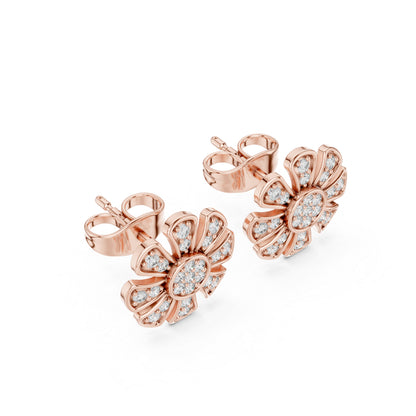 18K Yellow Gold Round Lab-Grown Diamond Everyday Wear Earrings for Women | Pure Carat
