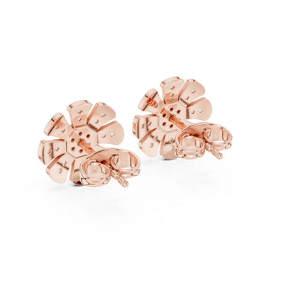 18K Yellow Gold Round Lab-Grown Diamond Everyday Wear Earrings for Women | Pure Carat