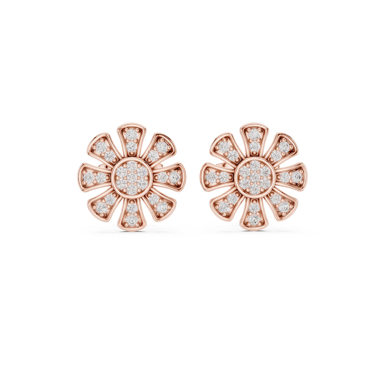 18K Yellow Gold Round Lab-Grown Diamond Everyday Wear Earrings for Women | Pure Carat