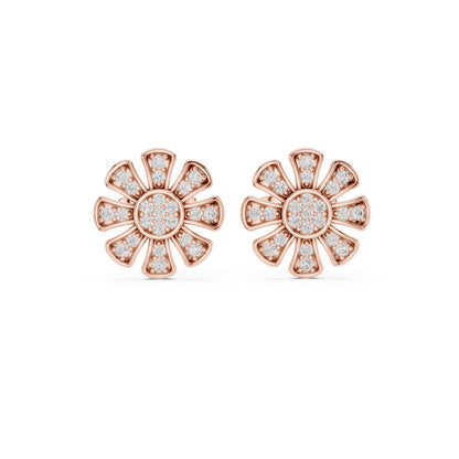 18K Yellow Gold Round Lab-Grown Diamond Everyday Wear Earrings for Women | Pure Carat