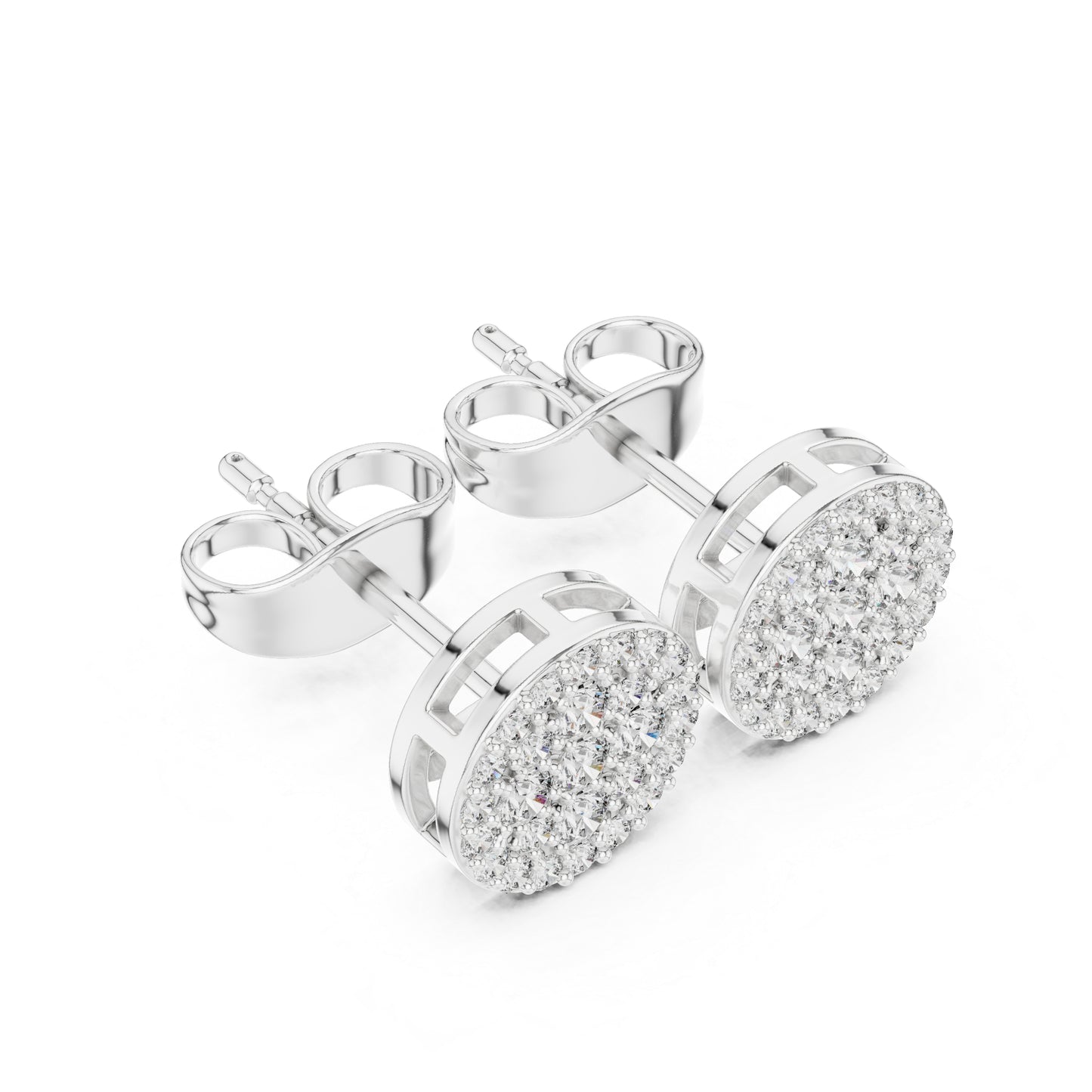 14K White Gold Round Lab-Grown Diamond Engagement Earrings for Women | Pure Carat