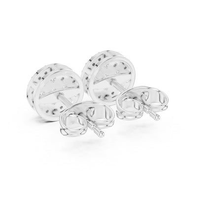 14K White Gold Round Lab-Grown Diamond Engagement Earrings for Women | Pure Carat