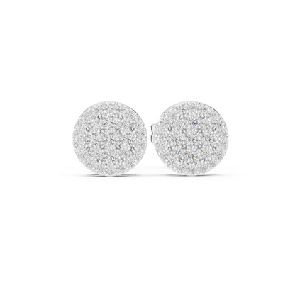 14K White Gold Round Lab-Grown Diamond Engagement Earrings for Women | Pure Carat