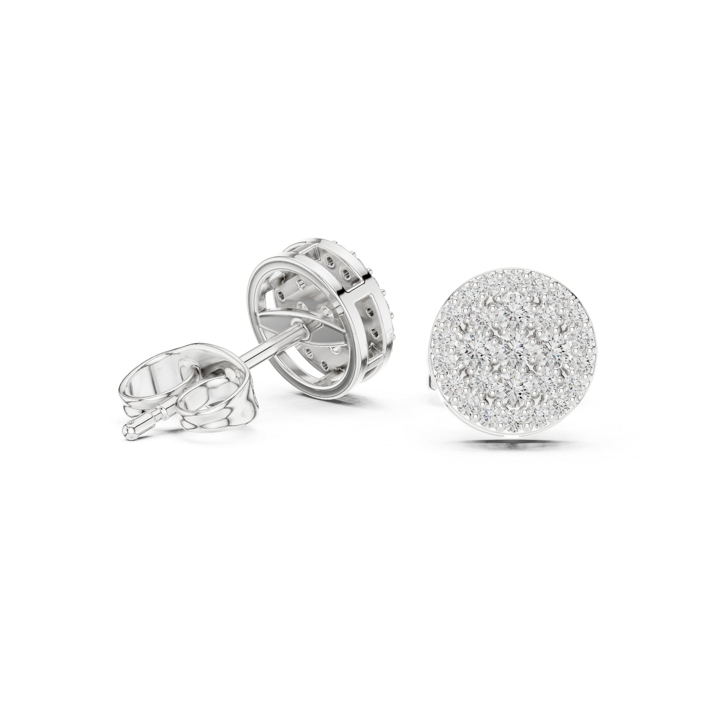 14K White Gold Round Lab-Grown Diamond Engagement Earrings for Women | Pure Carat