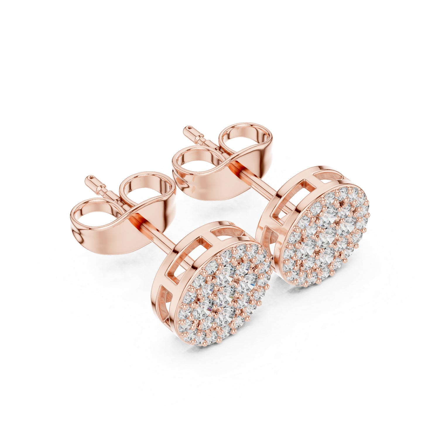 14K White Gold Round Lab-Grown Diamond Engagement Earrings for Women | Pure Carat