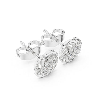 18K Rose Gold Round Lab-Grown Diamond Engagement Earrings for Women | Pure Carat