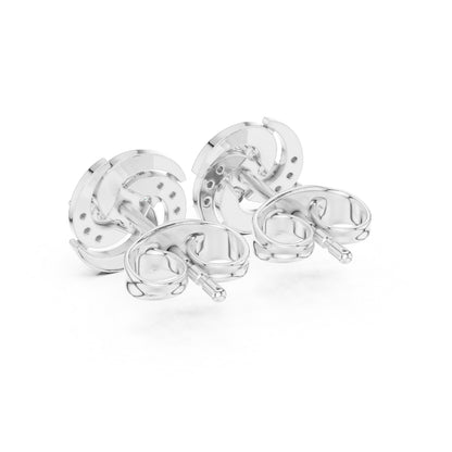 18K Rose Gold Round Lab-Grown Diamond Engagement Earrings for Women | Pure Carat