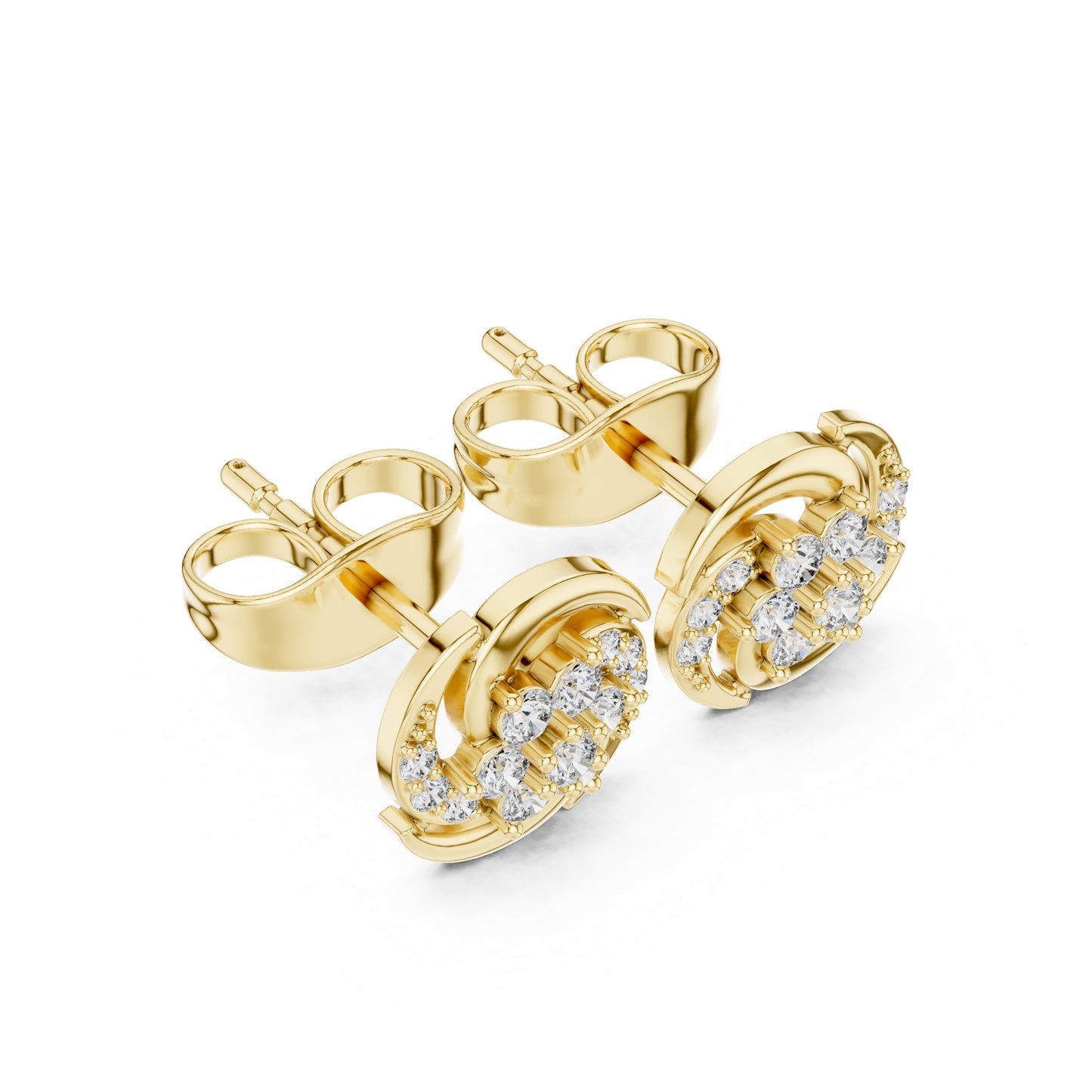 18K Rose Gold Round Lab-Grown Diamond Engagement Earrings for Women | Pure Carat
