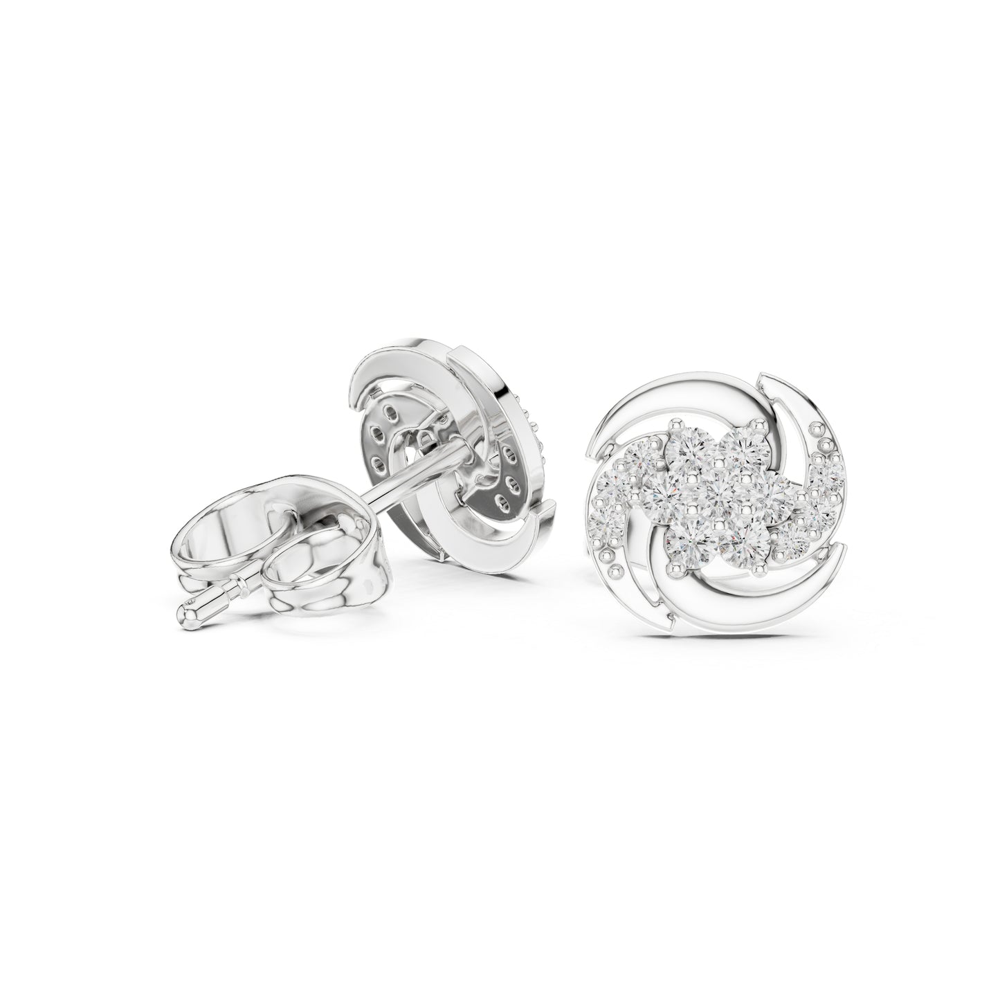18K Rose Gold Round Lab-Grown Diamond Engagement Earrings for Women | Pure Carat