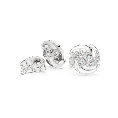 18K Rose Gold Round Lab-Grown Diamond Engagement Earrings for Women | Pure Carat