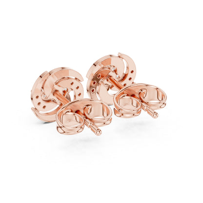 18K Rose Gold Round Lab-Grown Diamond Engagement Earrings for Women | Pure Carat
