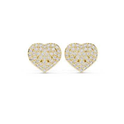 14K Yellow Gold Round Lab-Grown Diamond Everyday Wear Earrings for Women | Pure Carat