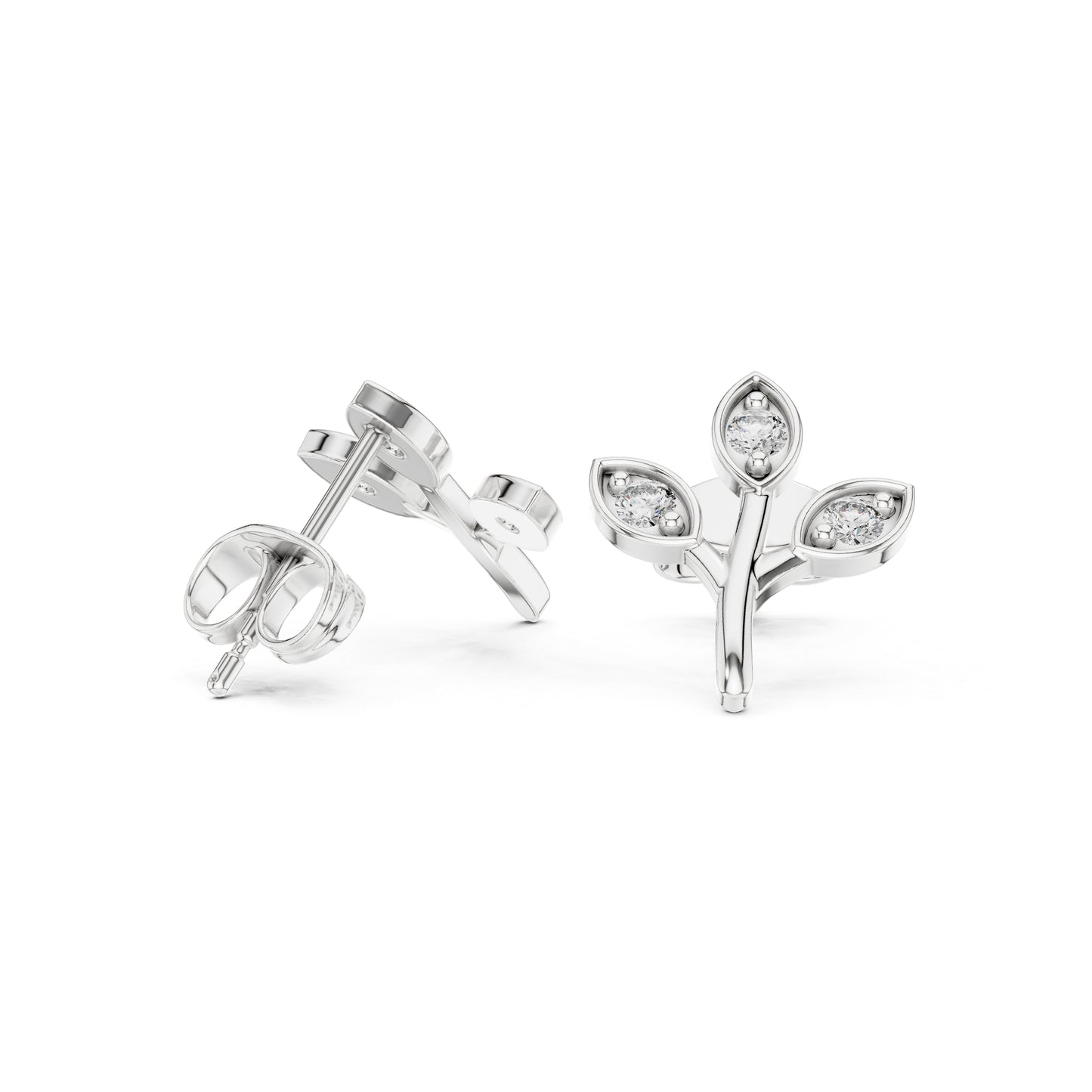 18K Rose Gold Round Lab-Grown Diamond Everyday Wear Earrings for Women | Pure Carat
