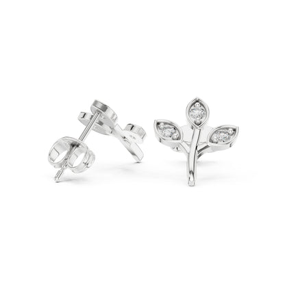 18K Rose Gold Round Lab-Grown Diamond Everyday Wear Earrings for Women | Pure Carat