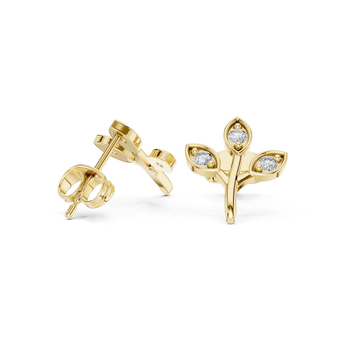 18K Rose Gold Round Lab-Grown Diamond Everyday Wear Earrings for Women | Pure Carat