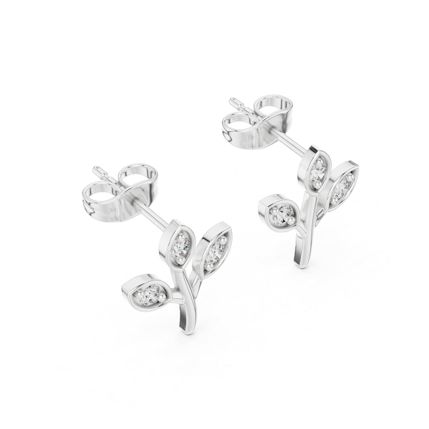 18K Rose Gold Round Lab-Grown Diamond Everyday Wear Earrings for Women | Pure Carat