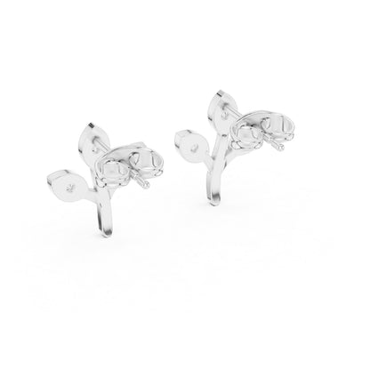 18K Rose Gold Round Lab-Grown Diamond Everyday Wear Earrings for Women | Pure Carat