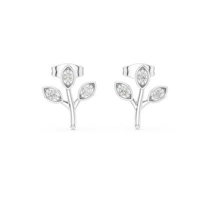 18K Rose Gold Round Lab-Grown Diamond Everyday Wear Earrings for Women | Pure Carat