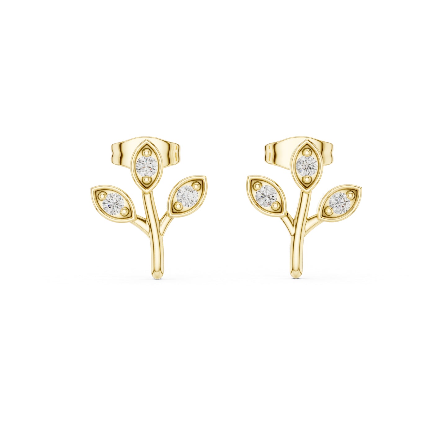 18K Rose Gold Round Lab-Grown Diamond Everyday Wear Earrings for Women | Pure Carat