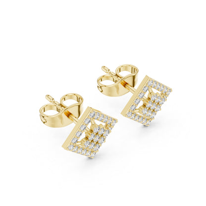 14K Yellow Gold Round Lab-Grown Diamond Everyday Wear Earrings for Women | Pure Carat