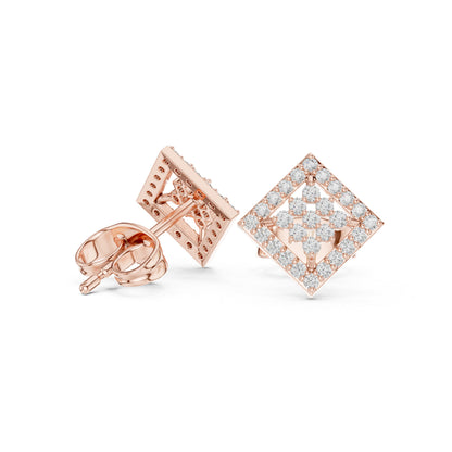 14K Yellow Gold Round Lab-Grown Diamond Everyday Wear Earrings for Women | Pure Carat