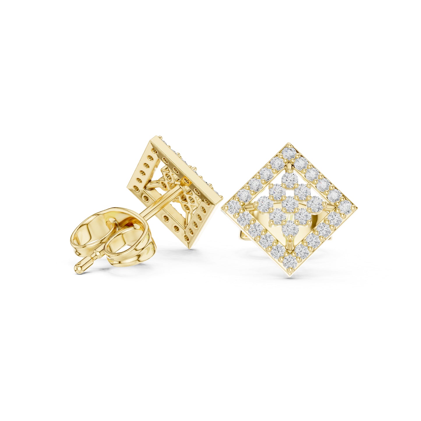 14K Yellow Gold Round Lab-Grown Diamond Everyday Wear Earrings for Women | Pure Carat