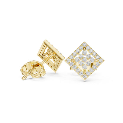 14K Yellow Gold Round Lab-Grown Diamond Everyday Wear Earrings for Women | Pure Carat