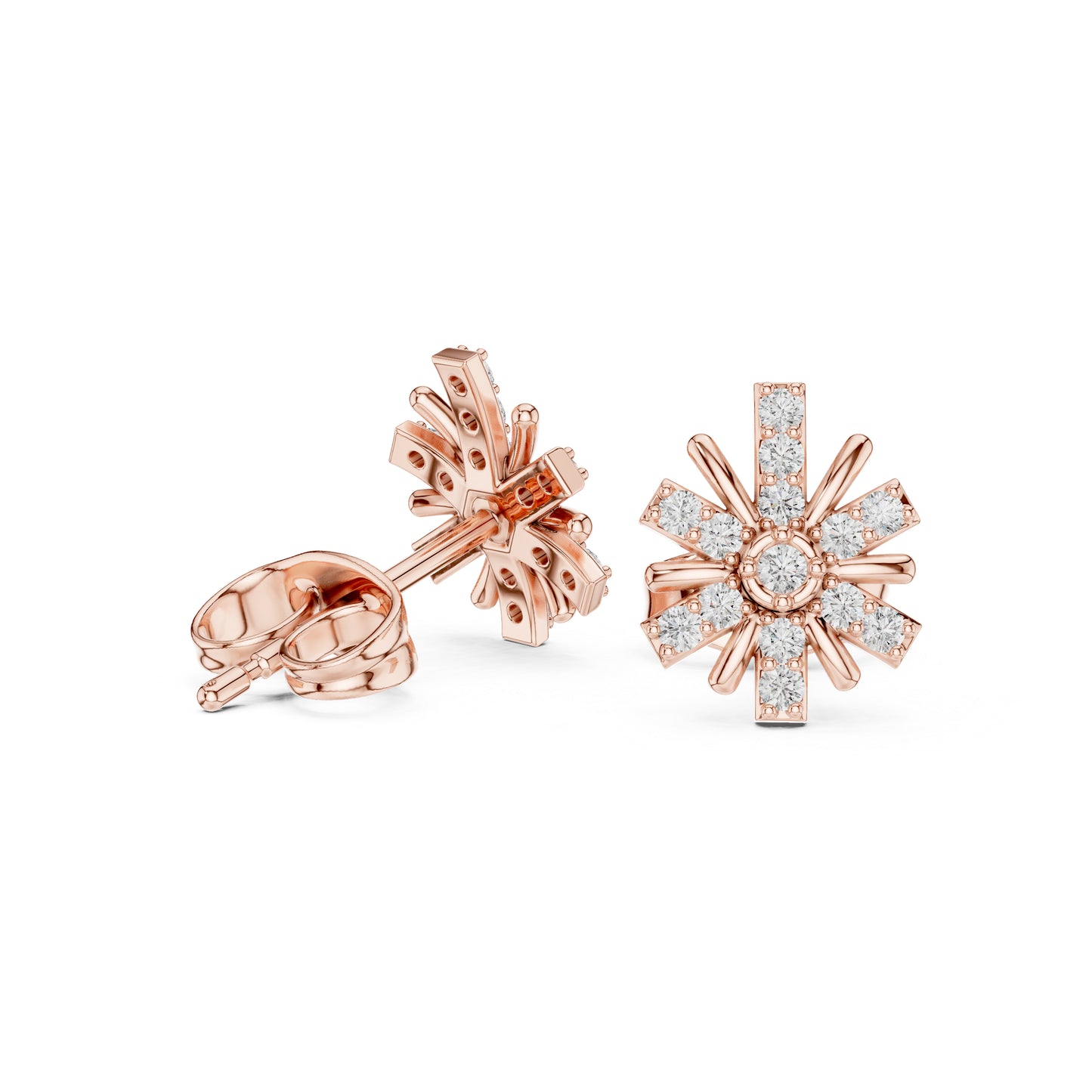 14K White Gold Round Lab-Grown Diamond Everyday Wear Earrings for Women | Pure Carat