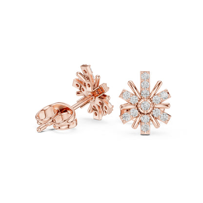 14K White Gold Round Lab-Grown Diamond Everyday Wear Earrings for Women | Pure Carat