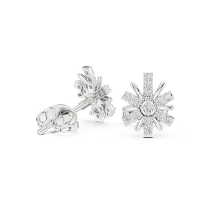 14K White Gold Round Lab-Grown Diamond Everyday Wear Earrings for Women | Pure Carat