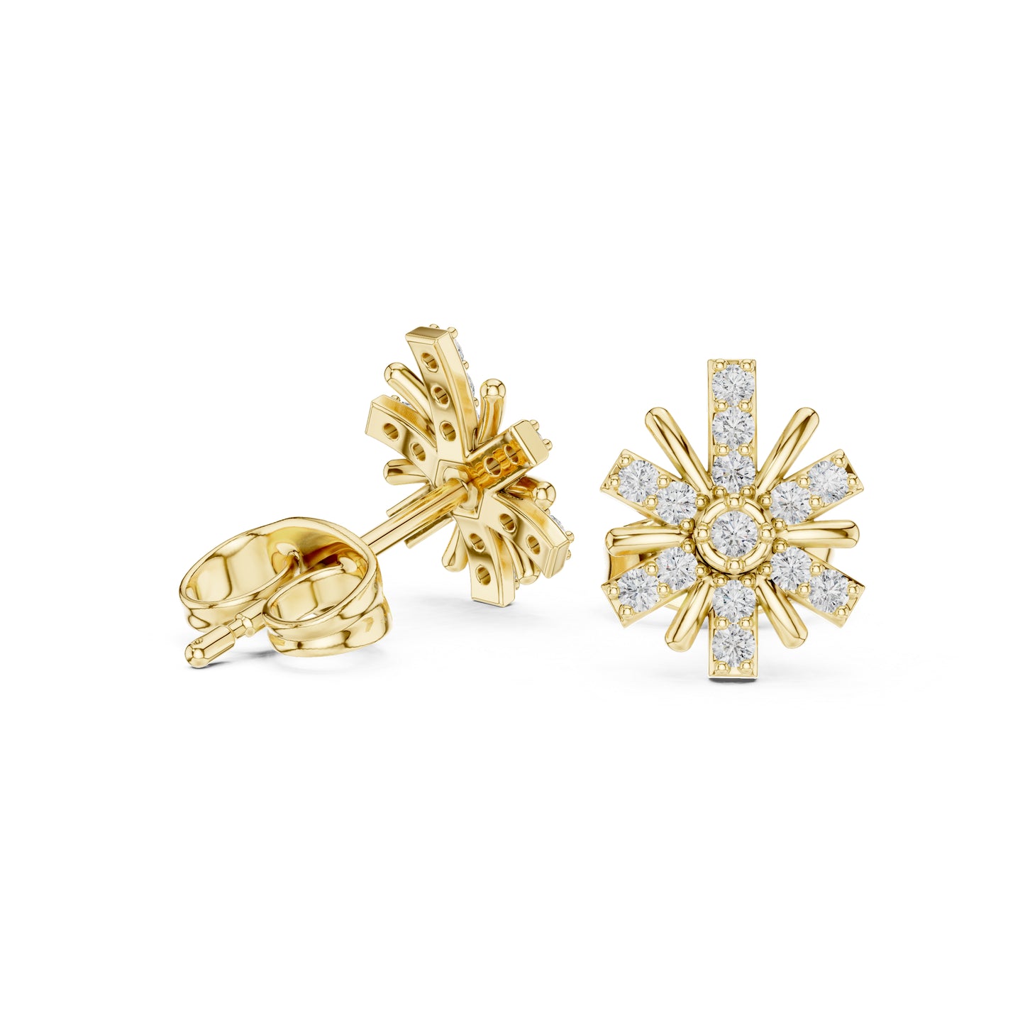 14K White Gold Round Lab-Grown Diamond Everyday Wear Earrings for Women | Pure Carat