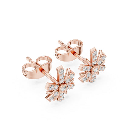 14K White Gold Round Lab-Grown Diamond Everyday Wear Earrings for Women | Pure Carat