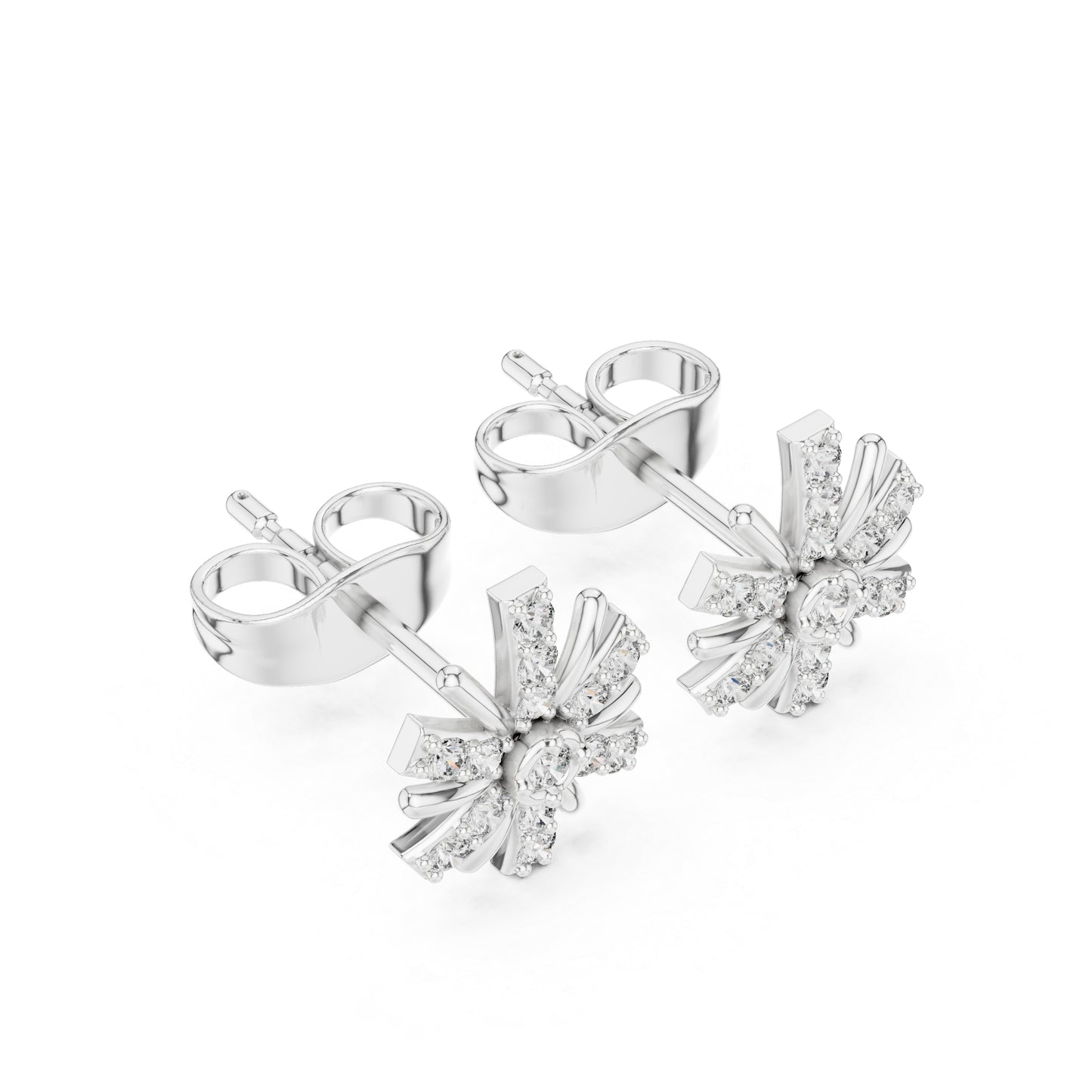 14K White Gold Round Lab-Grown Diamond Everyday Wear Earrings for Women | Pure Carat
