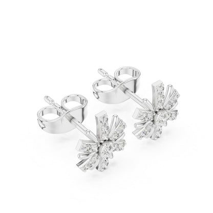 14K White Gold Round Lab-Grown Diamond Everyday Wear Earrings for Women | Pure Carat