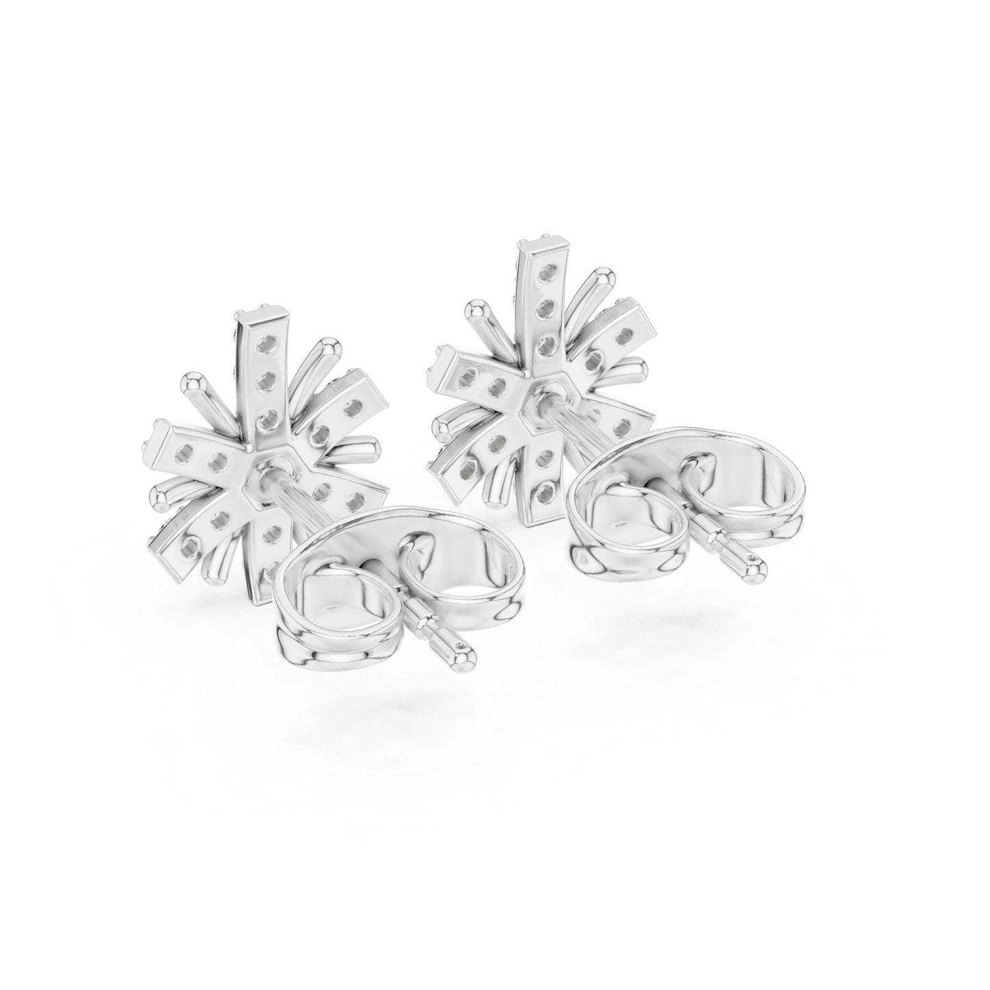 14K White Gold Round Lab-Grown Diamond Everyday Wear Earrings for Women | Pure Carat