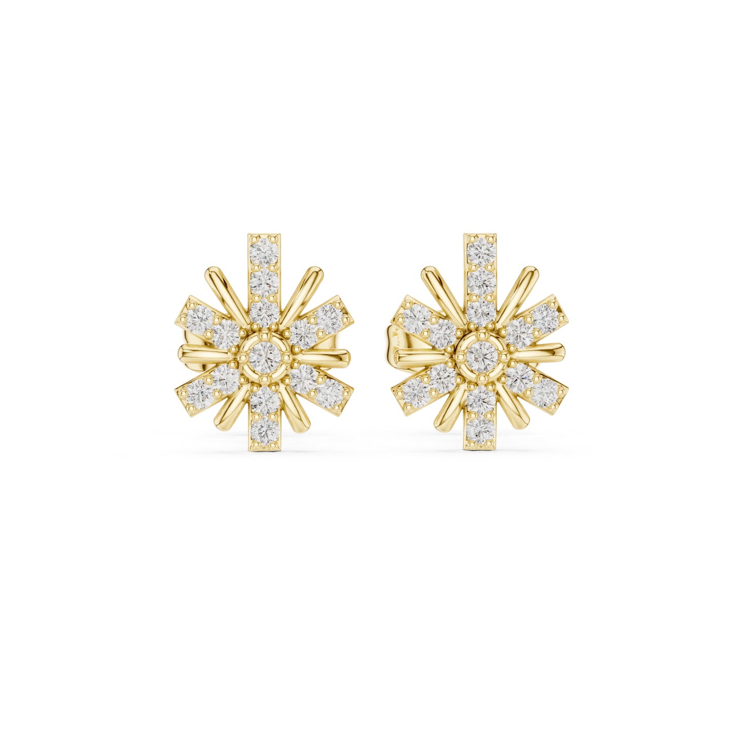 14K White Gold Round Lab-Grown Diamond Everyday Wear Earrings for Women | Pure Carat