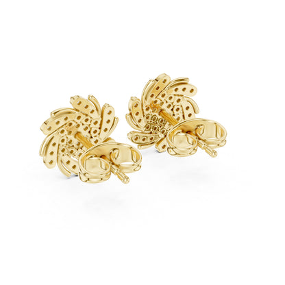 18K Yellow Gold Round Lab-Grown Diamond Engagement Earrings for Women | Pure Carat