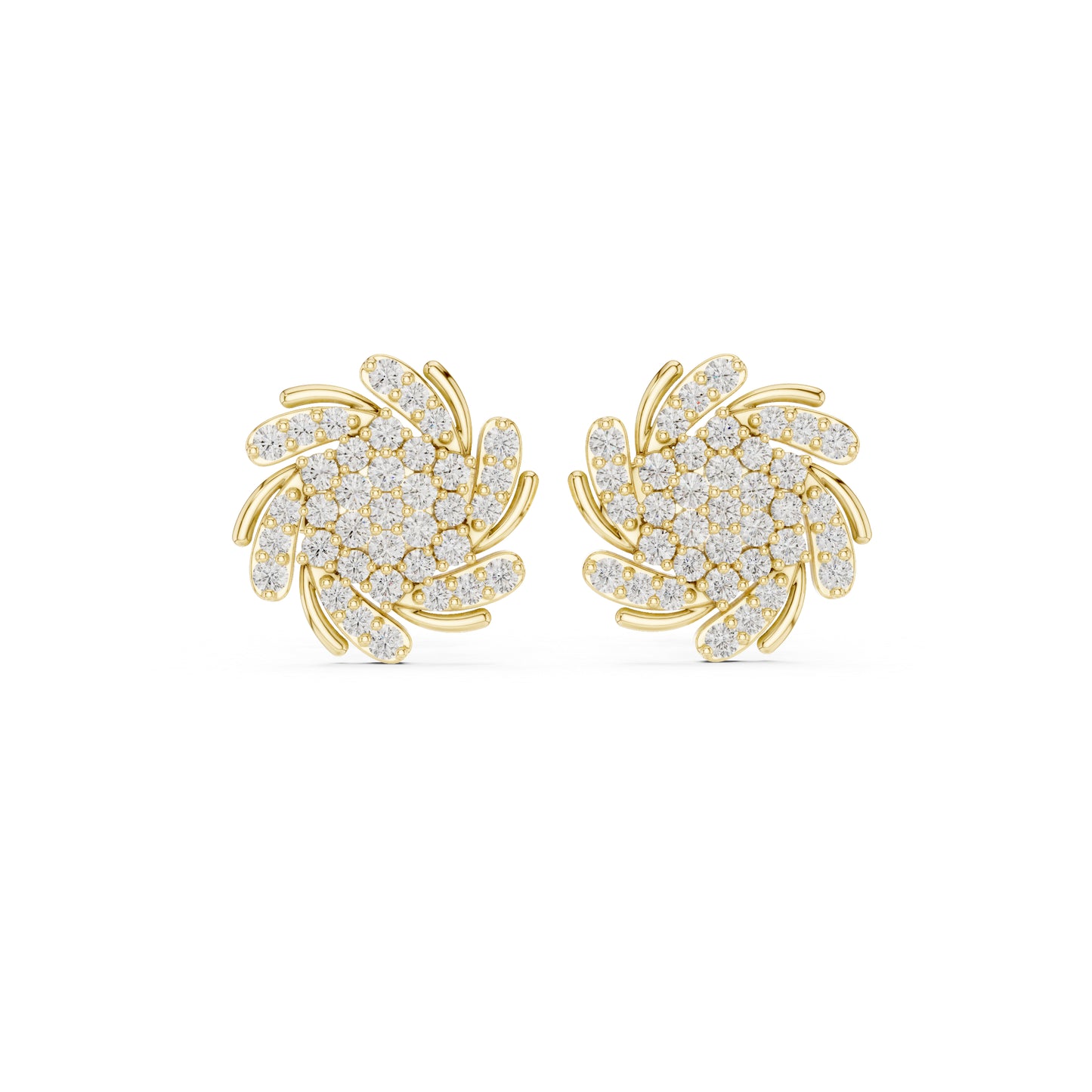 18K Yellow Gold Round Lab-Grown Diamond Engagement Earrings for Women | Pure Carat