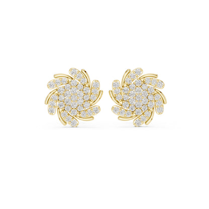 18K Yellow Gold Round Lab-Grown Diamond Engagement Earrings for Women | Pure Carat