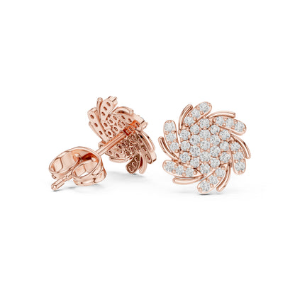18K Yellow Gold Round Lab-Grown Diamond Engagement Earrings for Women | Pure Carat