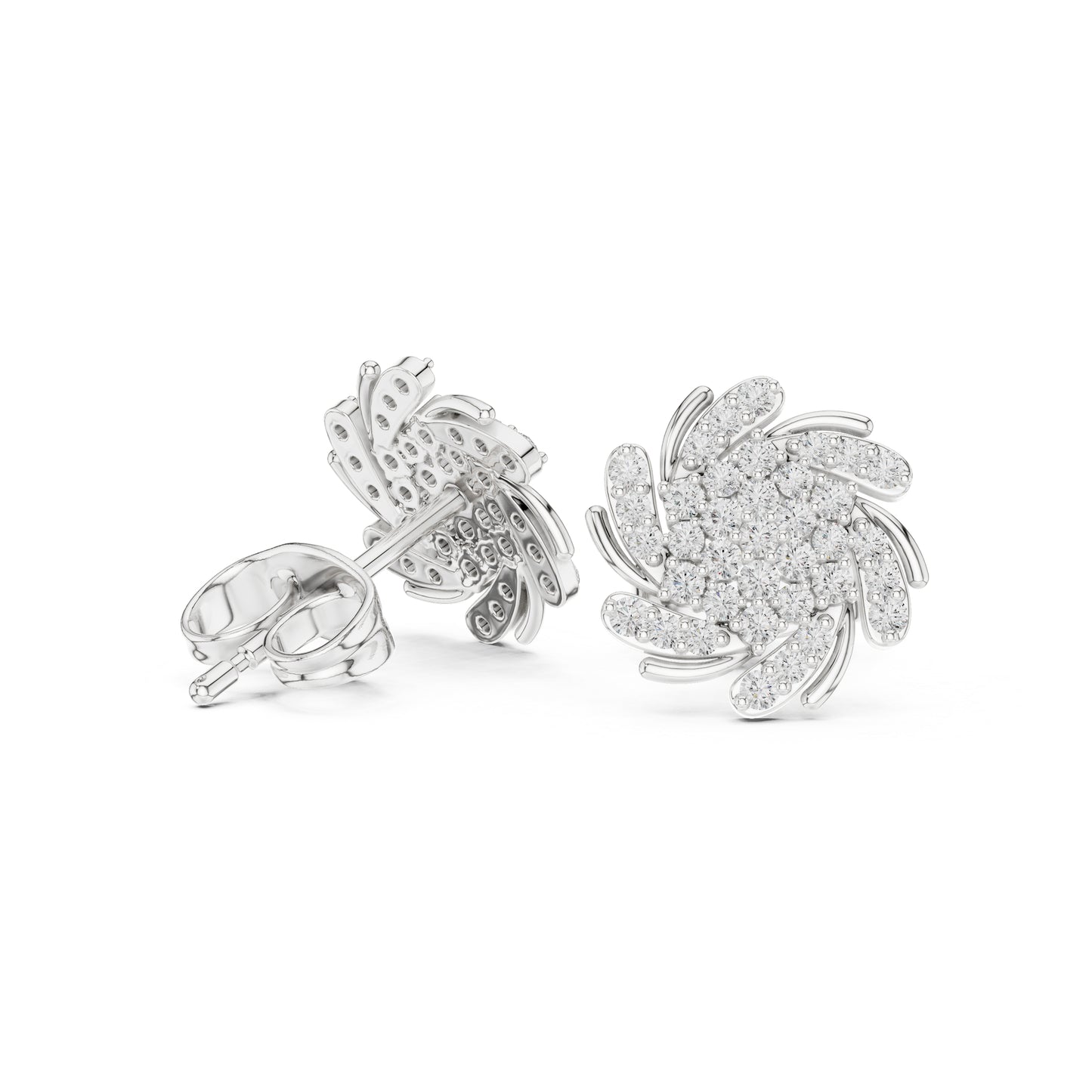 18K Yellow Gold Round Lab-Grown Diamond Engagement Earrings for Women | Pure Carat